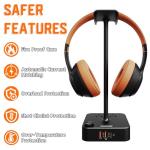 COZOO Headphone Stand with USB Charger and Outlets