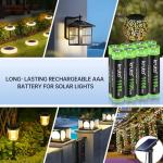 High Capacity AAA Solar Rechargeable Batteries - 8 Pack