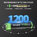 High Capacity AAA Solar Rechargeable Batteries - 8 Pack