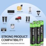 High Capacity AAA Solar Rechargeable Batteries - 8 Pack