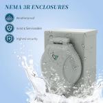 30 Amp Weatherproof Generator Inlet Box, NEMA L14-30P