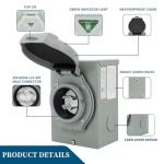 30 Amp Weatherproof Generator Inlet Box, NEMA L14-30P