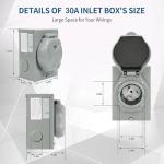 30 Amp Weatherproof Generator Inlet Box, NEMA L14-30P