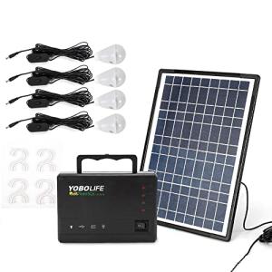 Portable Solar Generator Kit with LED Bulbs