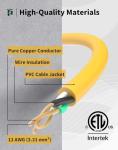 25Ft Heavy Duty Outdoor Extension Cord with 3 Outlets