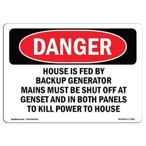 Backup Generator Warning Sign for Safety