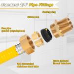 Jasdego 3/4'' 70ft Flexible Gas Line Tube