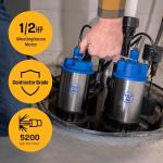 Westinghouse 1/2 HP Sump Pump Battery Backup System