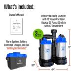 Westinghouse 1/2 HP Sump Pump Battery Backup System