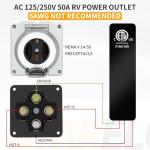 50 Amp Outdoor RV Power Outlet Box