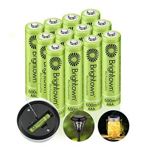 Brightown 12-Pack Rechargeable AAA Solar Batteries