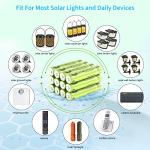 Brightown 12-Pack Rechargeable AAA Solar Batteries