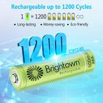 Brightown 12-Pack Rechargeable AAA Solar Batteries
