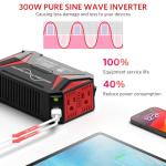 BESTEK 300W Pure Sine Wave Car Power Inverter