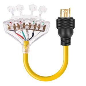 30 Amp to 15 Amp Generator Power Cord Adapter