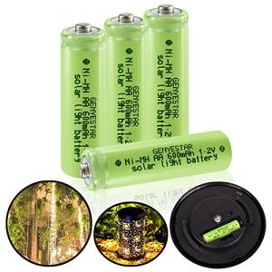 Rechargeable 600mAh AA Solar Light Batteries