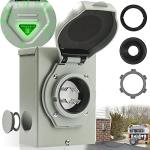 GeepKeyPro 30 Amp Generator Inlet Box with Light