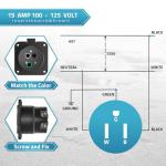 PAULINN 15 Amp Waterproof RV Shore Power Inlet