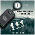 36800mAh Solar Power Bank with Flashlight and Compass