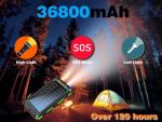 36800mAh Solar Power Bank with Flashlight and Compass