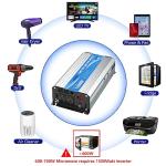 1200 Watt Pure Sine Wave Power Inverter 12V