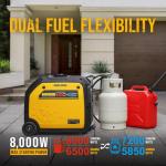 Gidrox 8000W Dual Fuel Inverter Generator, Remote Start