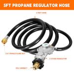 GasSaf 5FT Propane Regulator with Hose and 90° Angle