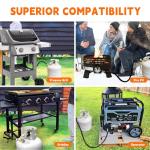 GasSaf 5FT Propane Regulator with Hose and 90° Angle