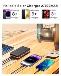 CONXWAN 27000mAh Solar Charger with 3 USB Outputs