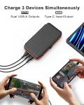 CONXWAN 27000mAh Solar Charger with 3 USB Outputs