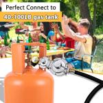 Azdele Propane Regulator with Hose and Gauge