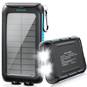 Portable 49800mAh Solar Phone Charger with Flashlight