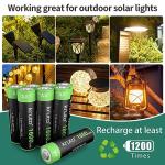 Kruta 20-Pack Rechargeable AA Solar Batteries 1600mAh