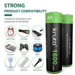 Kruta 20-Pack Rechargeable AA Solar Batteries 1600mAh