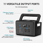 Powkey 600W Portable Power Station with Dual AC Outlets