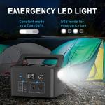 Powkey 600W Portable Power Station with Dual AC Outlets