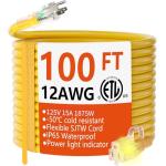 Heavy Duty 100 ft Outdoor Extension Cord – Yellow