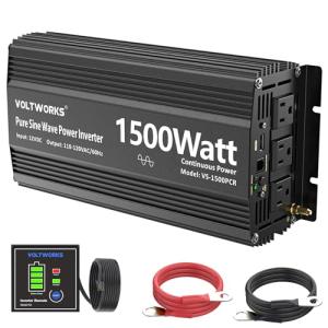 1500W Pure Sine Wave Power Inverter 12V to 120V