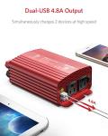 BESTEK 500W Power Inverter with Dual USB Charger