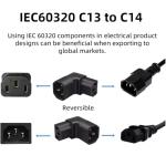 Chenyang IEC 320 C14 to 2 C13 Y Splitter Cable