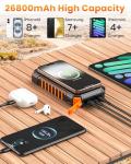 Riapow 26800mAh Solar Power Bank - Wireless Charger