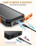 Riapow 26800mAh Solar Power Bank - Wireless Charger
