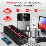 JIGUUN 3000W Pure Sine Wave Power Inverter