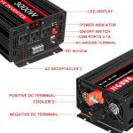 JIGUUN 3000W Pure Sine Wave Power Inverter