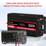 JIGUUN 3000W Pure Sine Wave Power Inverter
