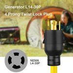 LAKCZIO 15FT Generator Adapter Extension Cord 30Amp