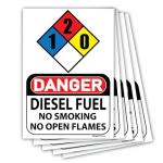 5 Pack Diesel Fuel Stickers for Generators