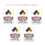 5 Pack Diesel Fuel Stickers for Generators