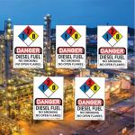 5 Pack Diesel Fuel Stickers for Generators