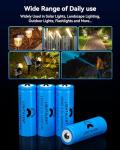 Lightalent 18500 3.2V Rechargeable LiFePO4 Batteries (4 Pack)